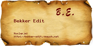 Bekker Edit névjegykártya